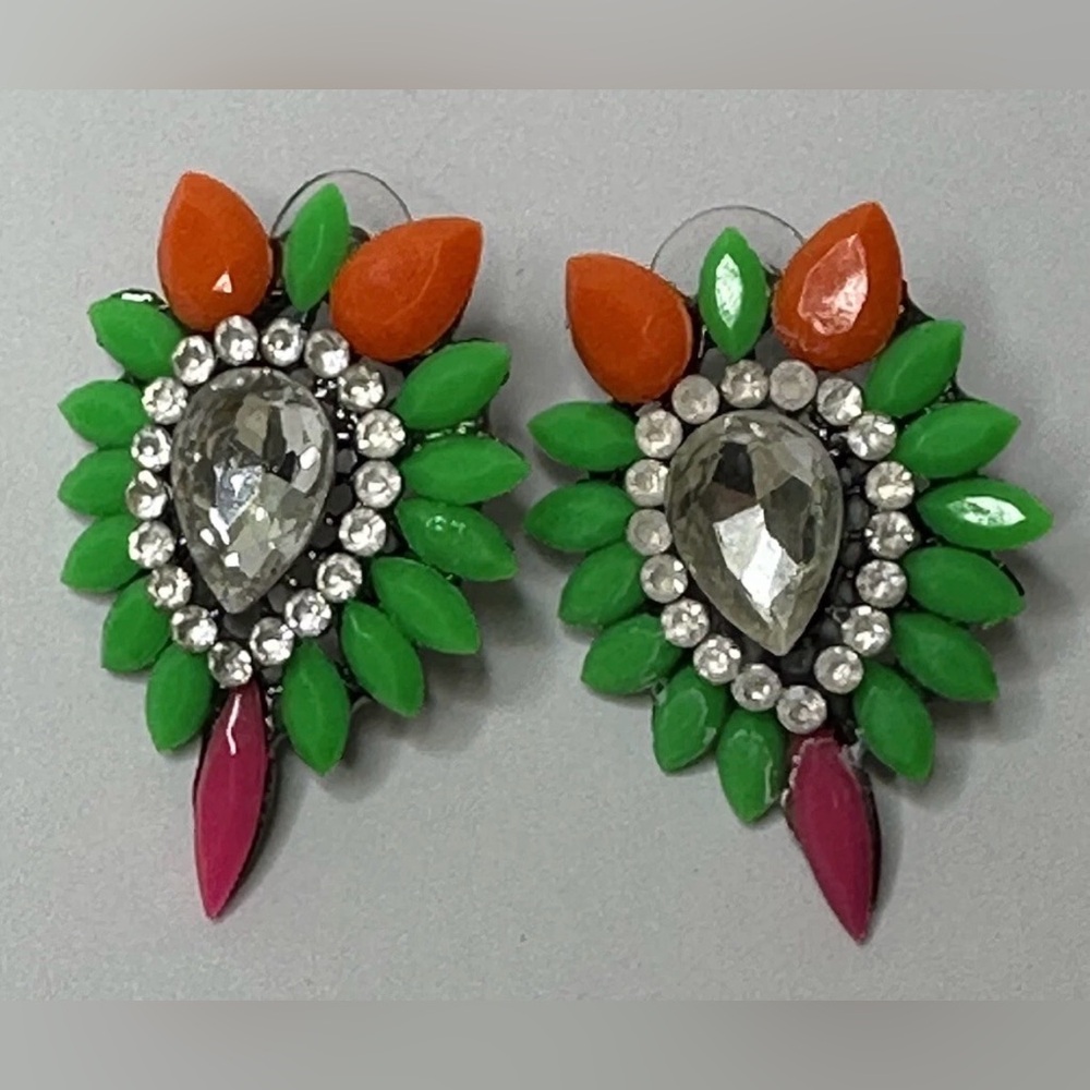 Colorful Crystal Statement Earrings